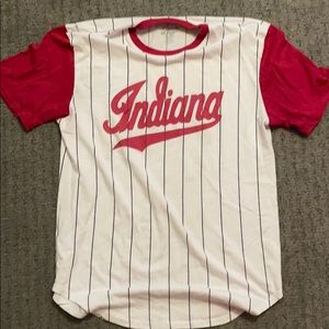 Retro Indiana University Pinstripe T-Shirt (IU), M
